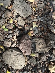 Colorful volcanic rocks in Mauritius