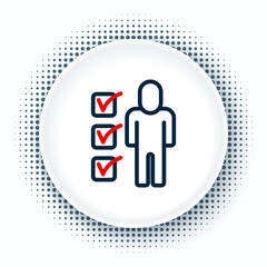 Line Resume icon isolated on white background. CV application. Searching professional staff. Analyzing personnel resume. Colorful outline concept. Vector