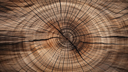 Wooden stump. Cut down tree with rings as a wood texture. Abstract background like slice of wood timber natural. Resiniferous tree. 