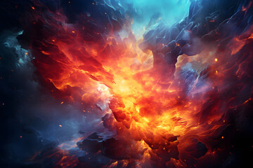 A background with a close-up of a fiery explosion.