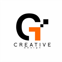 Letter G or Q logo design in pixel style.