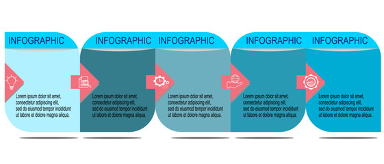 Vector infographic design template for business step or timeline process.Vector illustration.