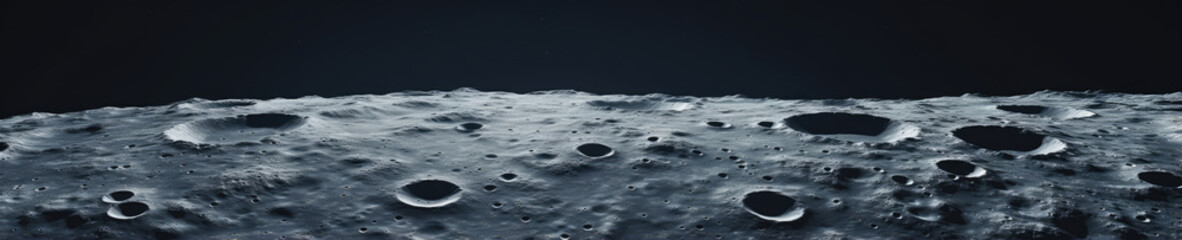Captivating close-up of the moon's textured surface, revealing rocky craters and undulating terrain.