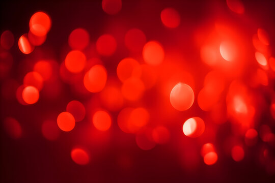 Bokeh light effect blurred abstract background, red and black, ai generative