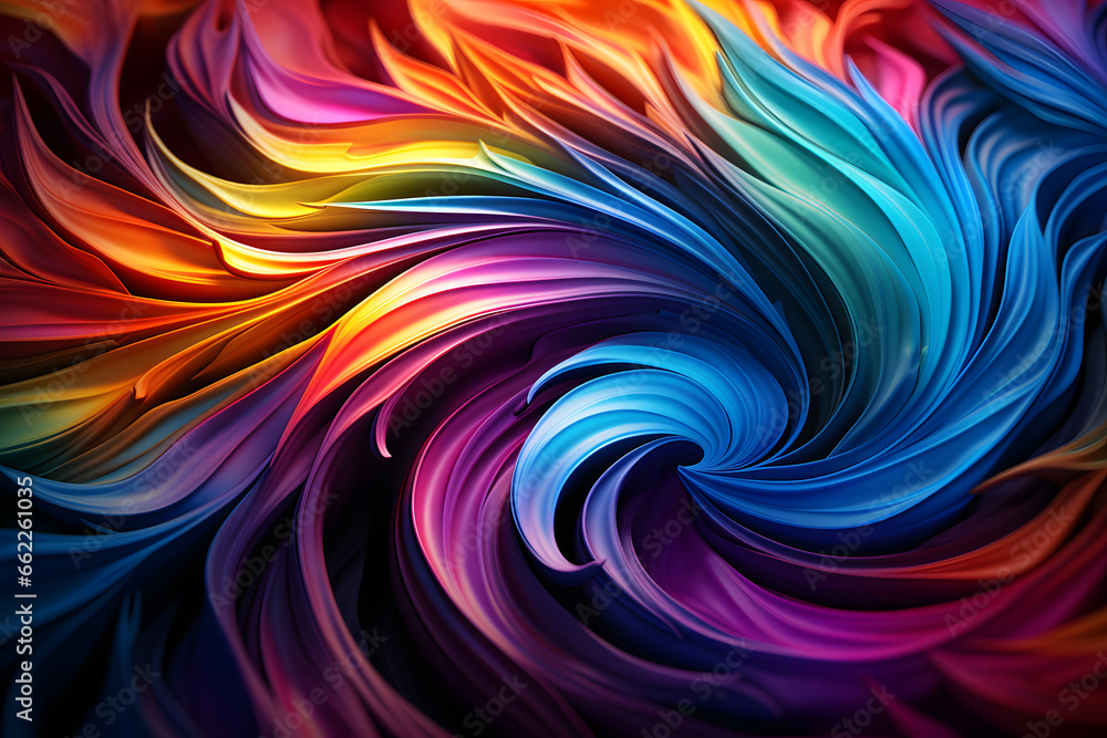 Poster digital fractal art background with intricate pattern