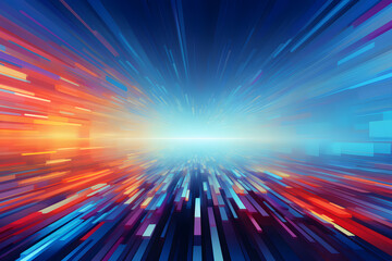 Digital Glitch Art Background with Distorted Shape