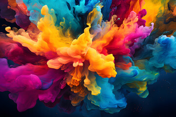 Colorful Ink Splatters Abstract Background