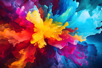 A Colorful Abstract Background of Ink Splatters.
