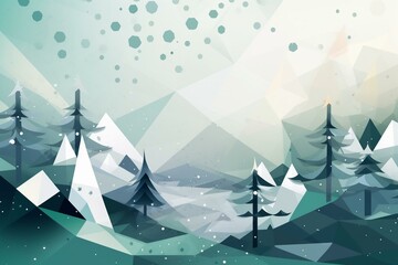 A wintery scene featuring an abstract Christmas tree. Generative AI - obrazy, fototapety, plakaty