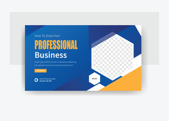 How to grow your professional business YouTube thumbnail design, business template design 
