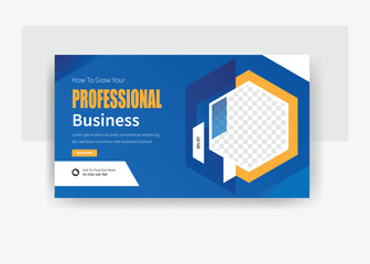 How to grow your professional business YouTube thumbnail design, business template design 