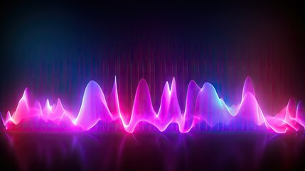  a colorful sound wave on a black background with a blue and pink background.  generative ai