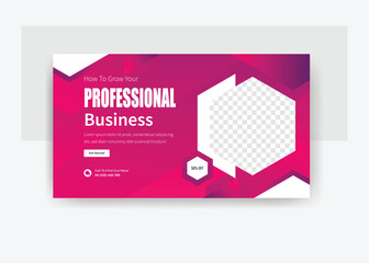 How to grow your professional business YouTube thumbnail design, business template design 