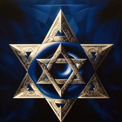 Foto op Plexiglas hebrew israeli national david star  isolated © A B design