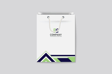 Vector corporate official paper document shopping bag design