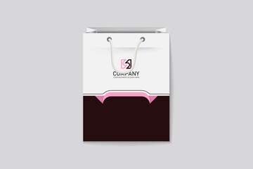 Vector corporate official paper document shopping bag design