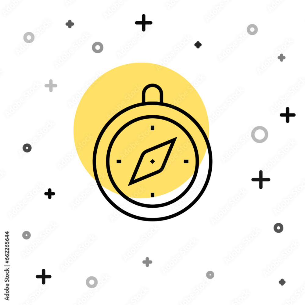 Poster black line compass icon isolated on white background. windrose navigation symbol. wind rose sign. ra