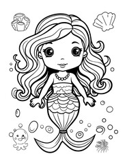 Mermaid Cute Baby Coloring Book 4