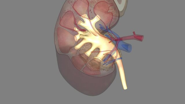 The renal pelvis is a large cavity that collects the urine as it is produced .