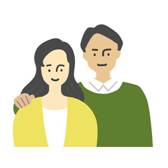 Obraz premium シンプルな男女のカップルのイラスト