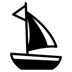 Sailboat icon with black fill style