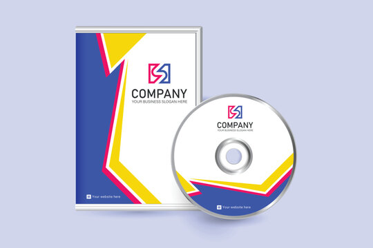 Vector modern business dvd case and disc label template design