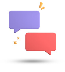 3d rendering of speech bubble, 3D pastel chat icon set. Set of 3d speak bubble.