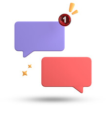 3d rendering of speech bubble, 3D pastel chat icon set. Set of 3d speak bubble.