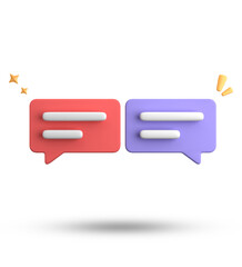 3d rendering of speech bubble, 3D pastel chat icon set. Set of 3d speak bubble.