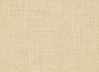 Fototapeta na wymiar Close-up of a beige-colored fabric with a woven pattern and small, tight stitches, Background with beige canvas texture, Natural linen texture backdrop
