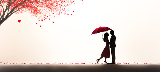 Couple, people in love in the concept of Valentine's Day on white background, For wedding photos, wedding cards valentine's day card or web design and web background. Generative ai