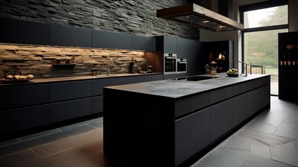 Slate tiles in a modern kitchen
