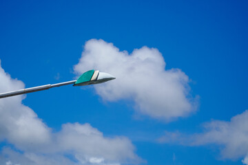 Public street lighting lights with blue sky and cloud