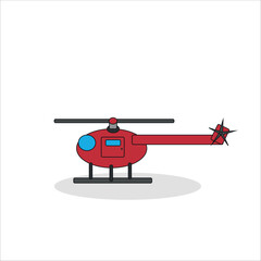red helicopter icon on white background