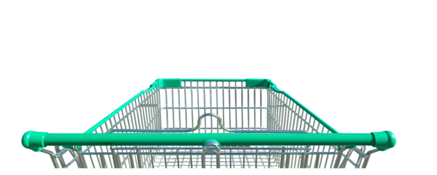 Empty shopping cart on transparent background png file
