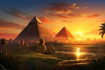 Sphinx Allure: Sunset at Giza