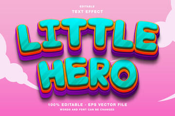 Fototapeta na wymiar Little Hero Editable Text Effect