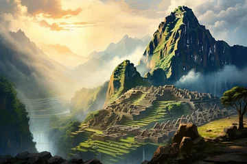 Fotobehang Mystique of Machu Picchu © dasom
