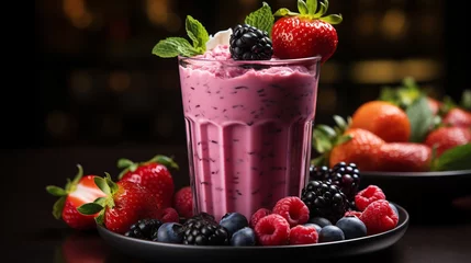 Foto op Plexiglas refreshing fruit smoothie © Putrasatria