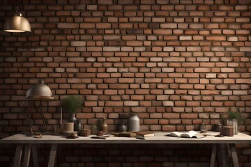  Brick wall with intricate textures and warm earthy tones, ideal for adding character and charm to interior and exterior design projects.