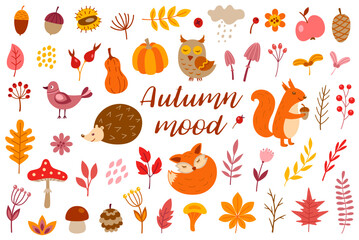 Autumn mood vector design elements
