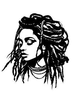 Woman Portrait Dreads Locs Dreadlocks Hair African American Lady Stylish Mix Ethnicity Womanly 