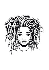 Woman Portrait Dreads Locs Dreadlocks Hair African American Lady Stylish Mix Ethnicity Womanly 