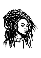 Woman Portrait Dreads Locs Dreadlocks Hair African American Lady Stylish Mix Ethnicity Womanly 