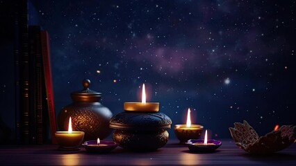 diwali festive of light celebration background animation for social media story. seamless looping time-lapse virtual video animation background.	