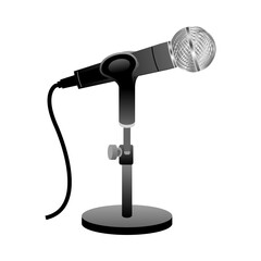 Obraz premium シンプルなイラスト_マイクスタンド,ダイナミックマイク