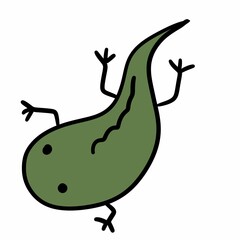 chameleon cartoon on white background