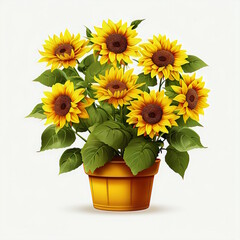 Obraz premium Flower Pot on a White background.