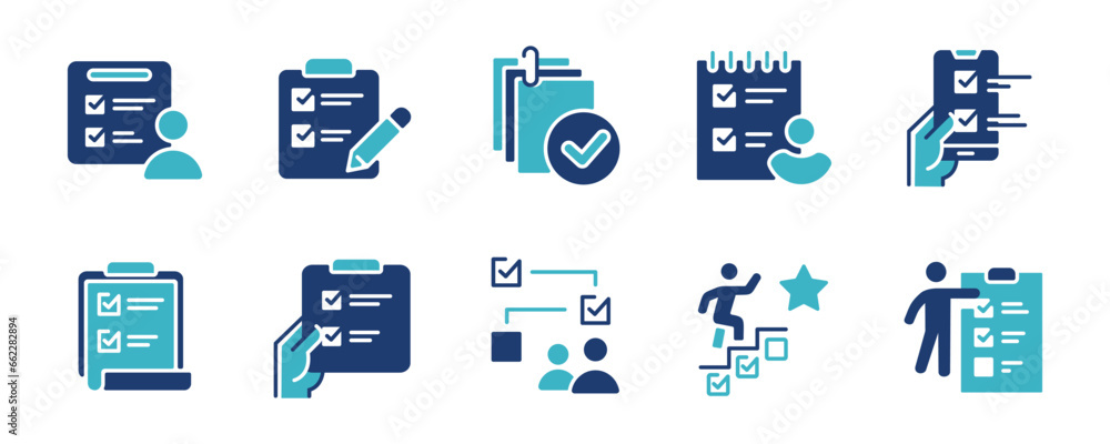 Leinwandbilder business task schedule checklist clipboard icon vector to-do list document work goal progress management collection symbol illustration 
