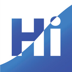 Minimal Hi logo with simple color 